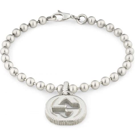 gucci silver beaded bracelet|Gucci trademark bracelet.